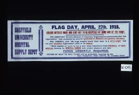 Flag Day, April 27th, 1918 ... urgently required ... Offers of help to sell flags will be gratefully received