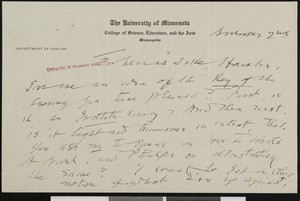 Richard Burton, letter, to Hamlin Garland