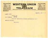 Telegram from Salviati to Julia Morgan, April 6, 1922