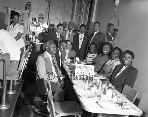 Agents in a diner, Los Angeles, 1956