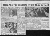 Tolerance for protests wore thin in 1972
