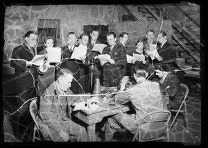 Radio cast in rehearsal, Southern California, 1936