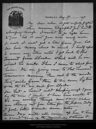 Letter from John Muir to Helen [Muir], 1897 Aug 19