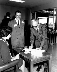 People at open house of the Coddingtown Branch of United California Bank