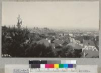 Panorama view from the southwest window of 1922 Yosemite Road, Berkeley, on a clear morning in May 1937. Metcalf