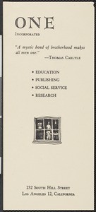 ONE, Inc. promotional materials (1961)