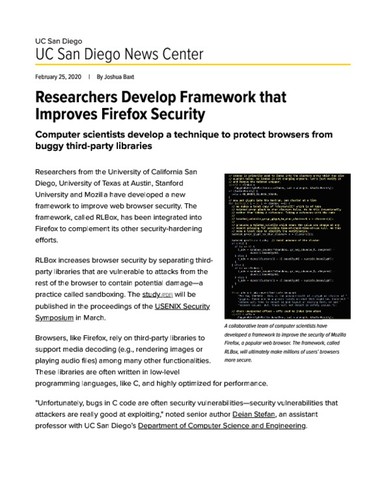 Researchers Develop Framework that Improves Firefox Security