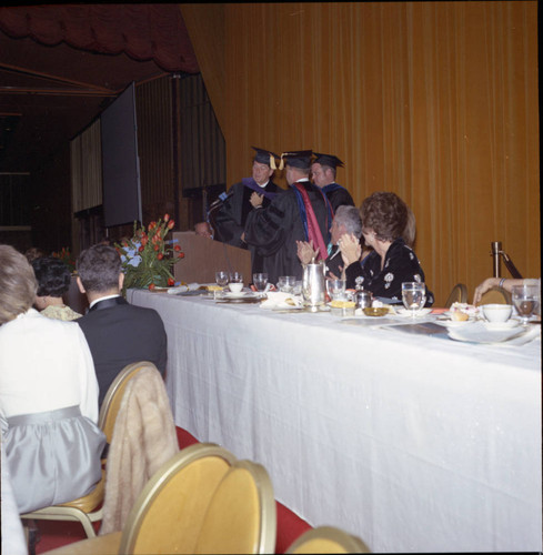 Reagan's hooding at Pepperdine's Birth of a College dinner, 1970