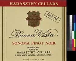 Buena Vista Sonoma pinot noir : Haraszthy Cellars ; cask 152 ; alcohol 12 1/2% by volume