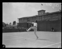 Cliff Herd plays at the Los Angeles Tennis Club, Los Angeles, ca. 1927