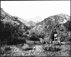 Travelers in the Sierra Madre Mountains, Santa Barbara County, ca.1887