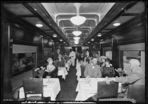 Departure of 63 hour Union Pacific train to Chicago, Southern California, 1926