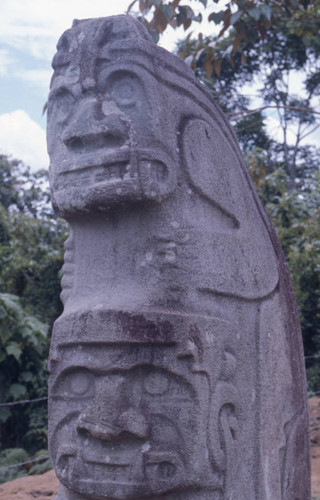 Double guardian stone statue, San Agustín, Colombia, 1975