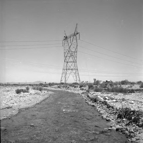 Transmission towers and lines at Victorville