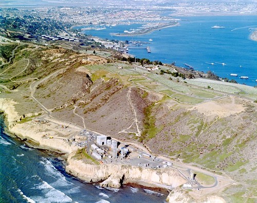Pt. Loma aerial view--'Pt. Loma binder; 11-15-60; Pt. Loma; aerial view from Southwest; city in background
