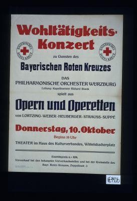 Wohltatigkeits-Konzert zu Gunsten des Bayerischen Roten Kreuzes das Philhharmonische Orchester Wurzburg