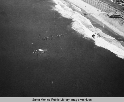 Looking at the remains of Pacific Ocean Park Pier in Santa Monica Bay, May 20, 1975, 1:30 PM