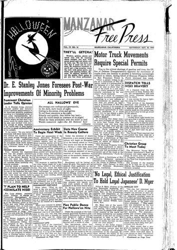 Manzanar free press, October 30, 1943