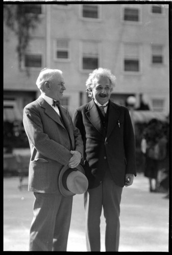 Albert Einstein with an unidentified man, 1931