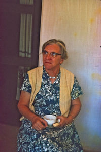 Ingeborg Eie (1895-1966), gift med Oluf Eie, 1922. Udsendt af Dansk Santalmission til Mornai Tehave i Assam, Nordindien, 1920-1964. (se også portræt: Oluf Eie)