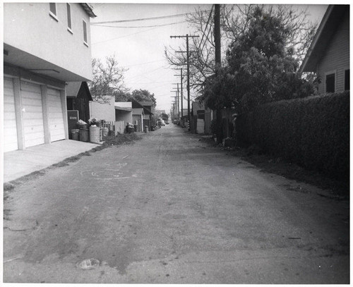 Nineteenth alley south of Arizona Avenue in Santa Monica, March 26, 1956