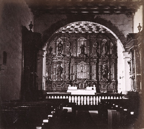 462. Interior of the Old Mission Church, Mission Dolores. Dedicated in 1776