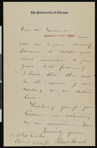 Robert Herrick, letter, 1896-12-04, to Hamlin Garland