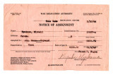Notice of assignment, Form WRA-21, Kiyoshi Uyekawa