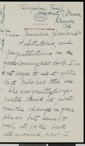 Vida R. Sutton, letter, 1936?, to Hamlin Garland