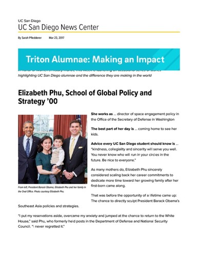 Elizabeth Phu, School of Global Policy and Strategy ’00