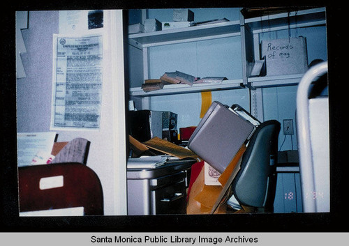 Northridge earthquake, Santa Monica Public Library, Main Library Reference Department, first floor, January 17, 1994