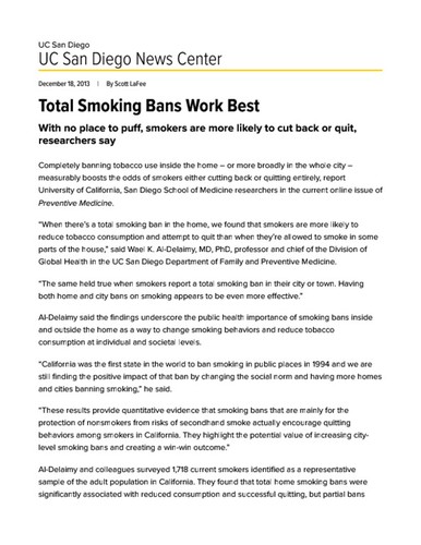 Total Smoking Bans Work Best