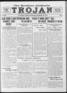 The Southern California Trojan, Vol. 8, No. 6, September 27, 1916