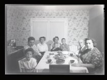 Family at dining table