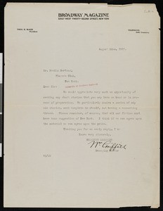 William E. Griffith, letter, 1907-08-22, to Hamlin Garland