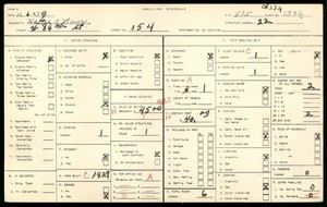 WPA household census for 154 West 84th Street, Los Angeles County
