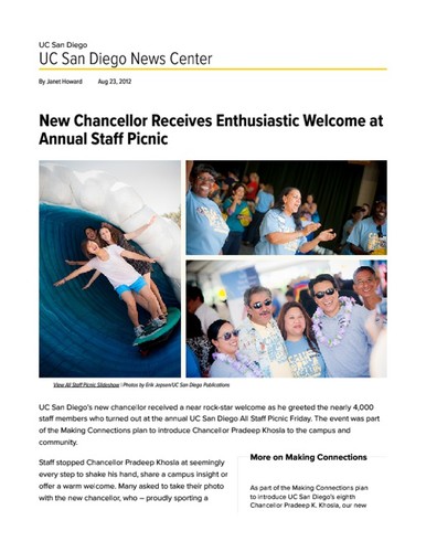 New Chancellor Receives Enthusiastic Welcome at Annual Staff Picnic