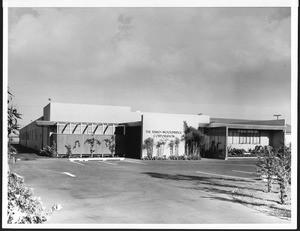 Exterior view of the Ramo-Wooldridge Corporation building near Los Angeles International Airport, 1954