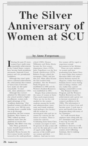 The Silver Anniversary of Women at SCU