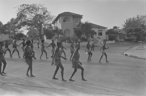 Girls and boys performing at carnival, Barranquilla, ca. 1978