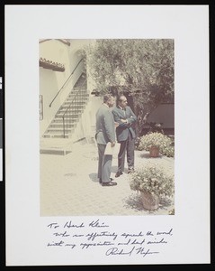 Richard Nixon and Herbert G. Klein at San Clemente, autographed