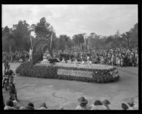 "Olympic rowing events" float in the Tournament of Roses Parade, Pasadena, 1932