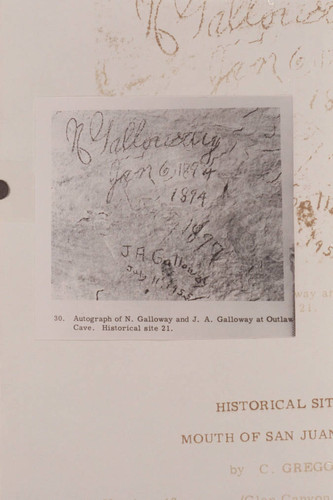 The name of Nate Galloway in Galloway Cave. It is unlikely that Galloway was in the cave in 1894. This date is probably 1897