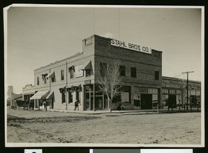Exterior view of a building used as a bank and post office in Brawley, ca.1910