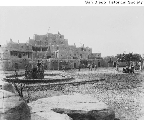 View of the Indian Village in Balboa Park during the 1915 Exposition
