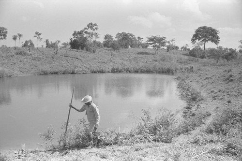 Man hunting for turtles, San Basilio de Palenque, 1976