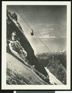 Aerial tramway in the snowy mountains, ca.1930
