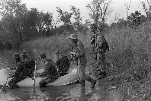 Survival school students in a raft, Liberal, 1982