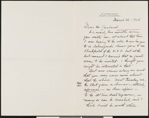 Corwin Knapp Linson, letter, 1926-03-26, to Hamlin Garland