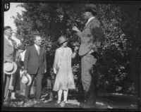 Crown Prince Gustav Adolf and Crown Princess Louise of Sweden visiting an orchard, Riverside, 1926
